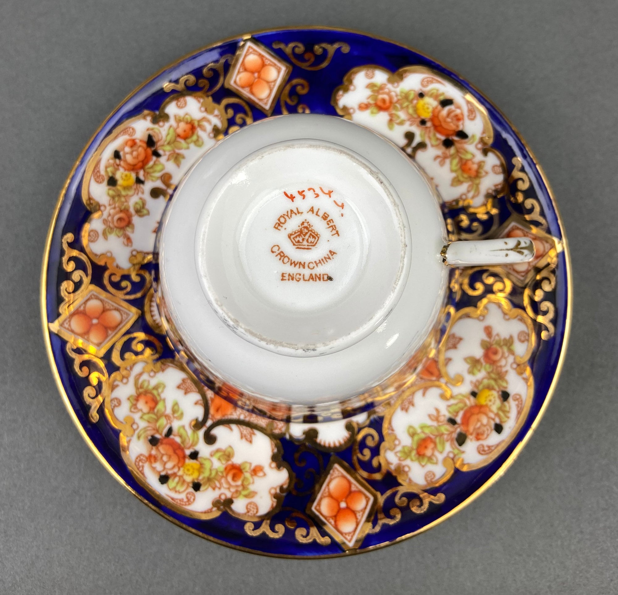 Royal Albert Crown China Tea Cups and Saucers, Hand Painted Floral Set