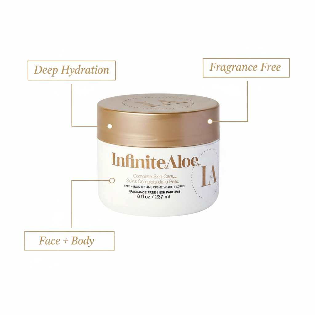 InfiniteAloe Complete Skin Care – Face + Body Cream, Fragrance Free (8 fl oz / 237 ml)