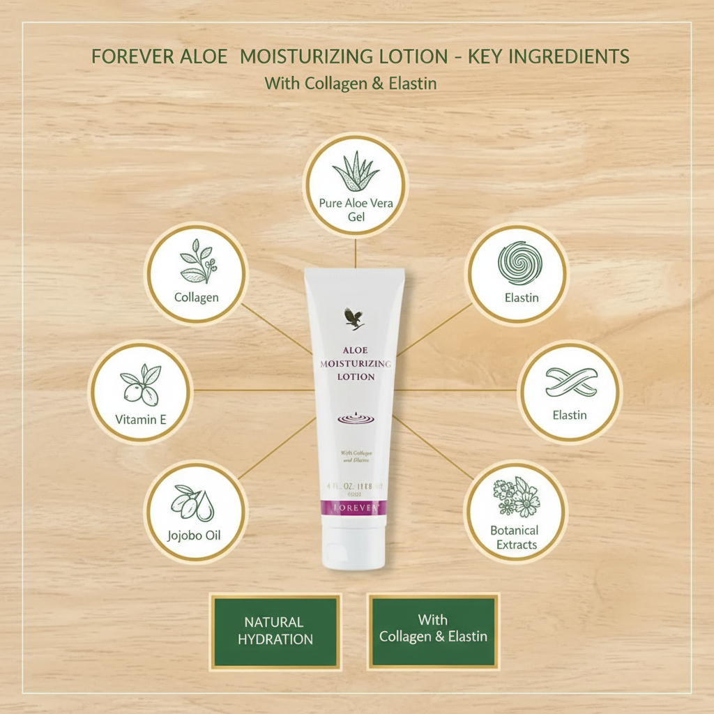 Forever Aloe Moisturizing Lotion - Natural Hydrating Body & Face Cream