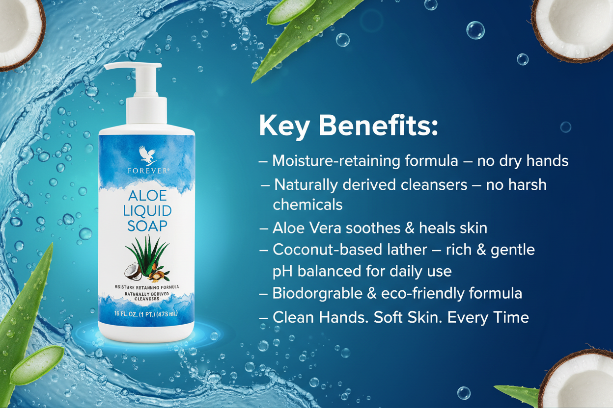 Forever Aloe Liquid Soap Moisture Retaining Natural Hand & Body Wash