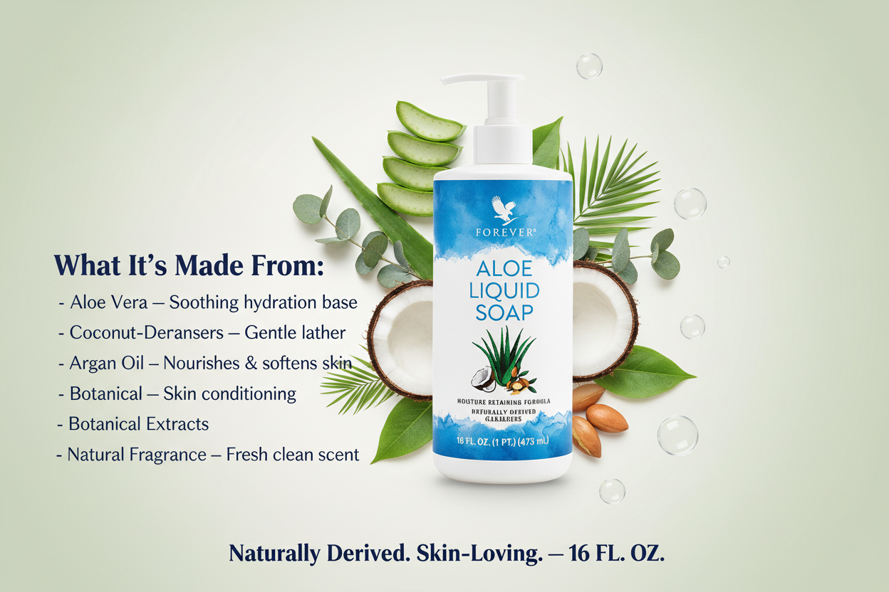 Forever Aloe Liquid Soap Moisture Retaining Natural Hand & Body Wash