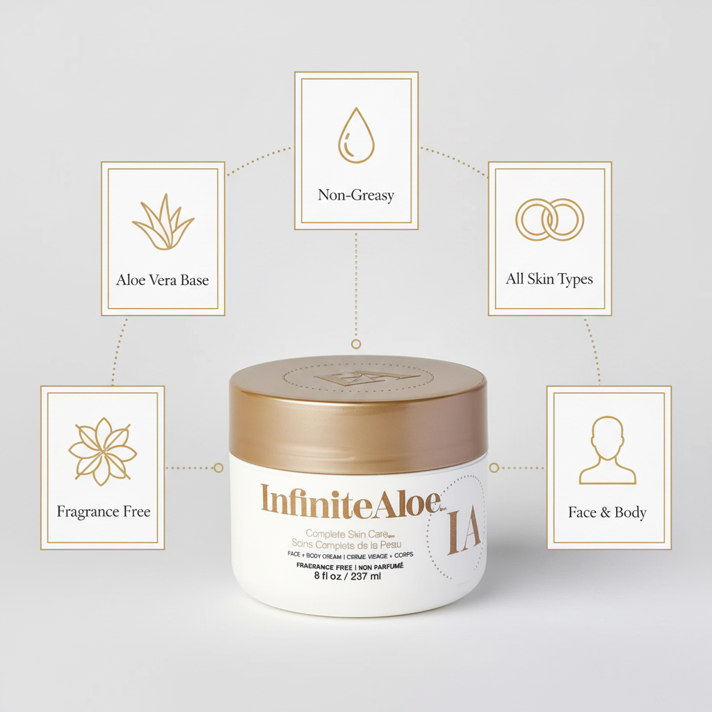 InfiniteAloe Complete Skin Care – Face + Body Cream, Fragrance Free (8 fl oz / 237 ml)