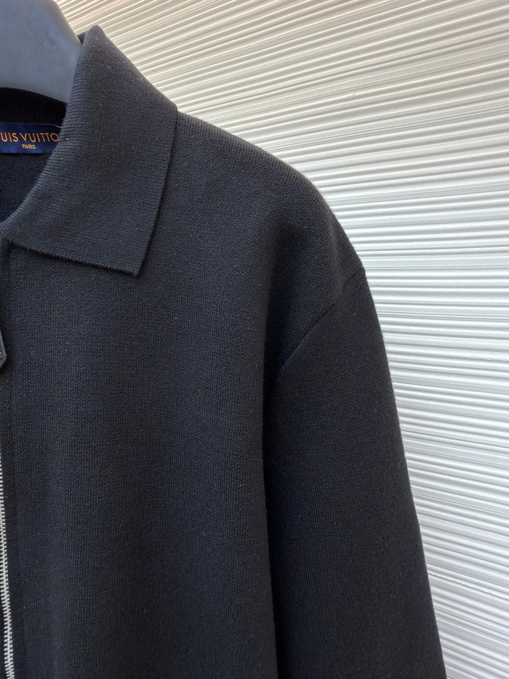 LV Leather Knit Belt Jacket