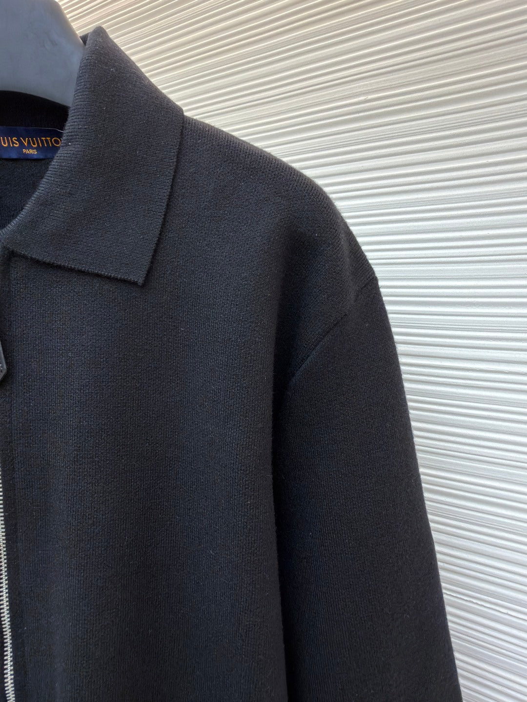 LV Leather Knit Belt Jacket