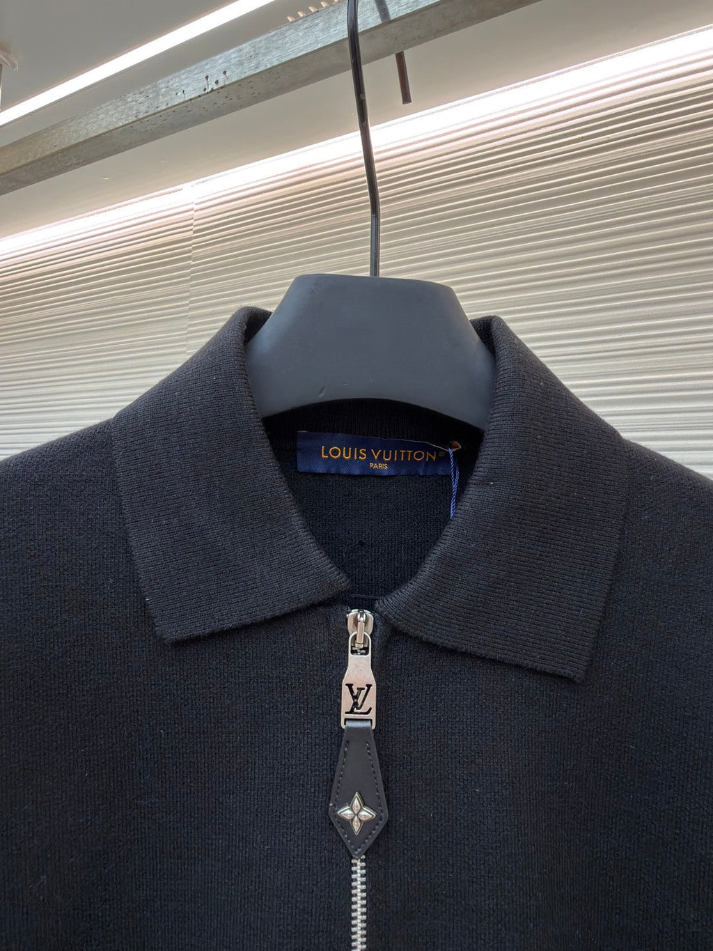 LV Leather Knit Belt Jacket