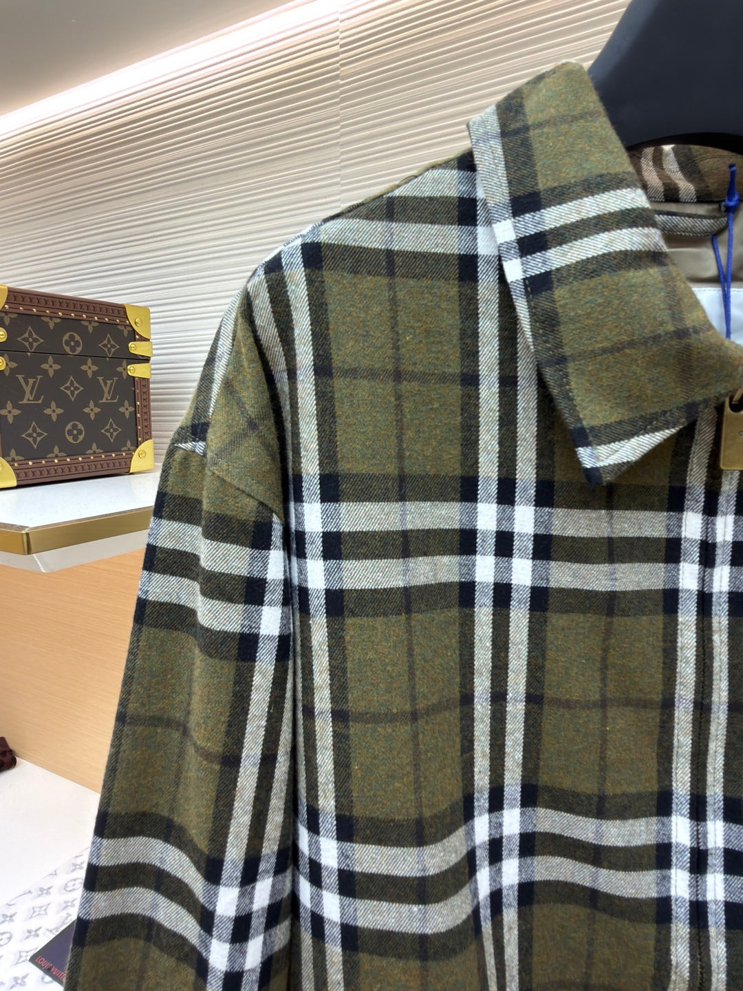 Burberry Check Cashmere Lapel Jacket