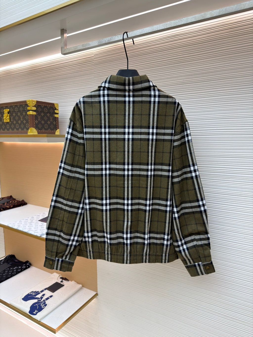Burberry Check Cashmere Lapel Jacket