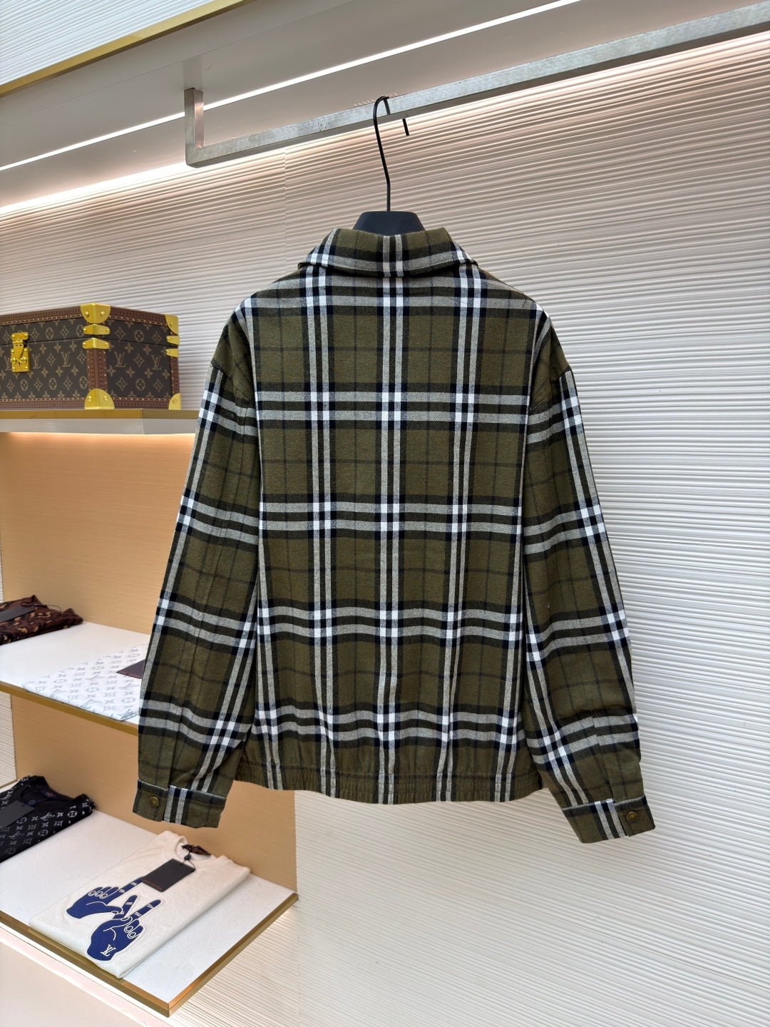 Burberry Check Cashmere Lapel Jacket