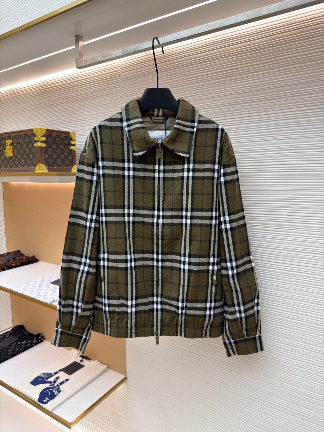 Burberry Check Cashmere Lapel Jacket