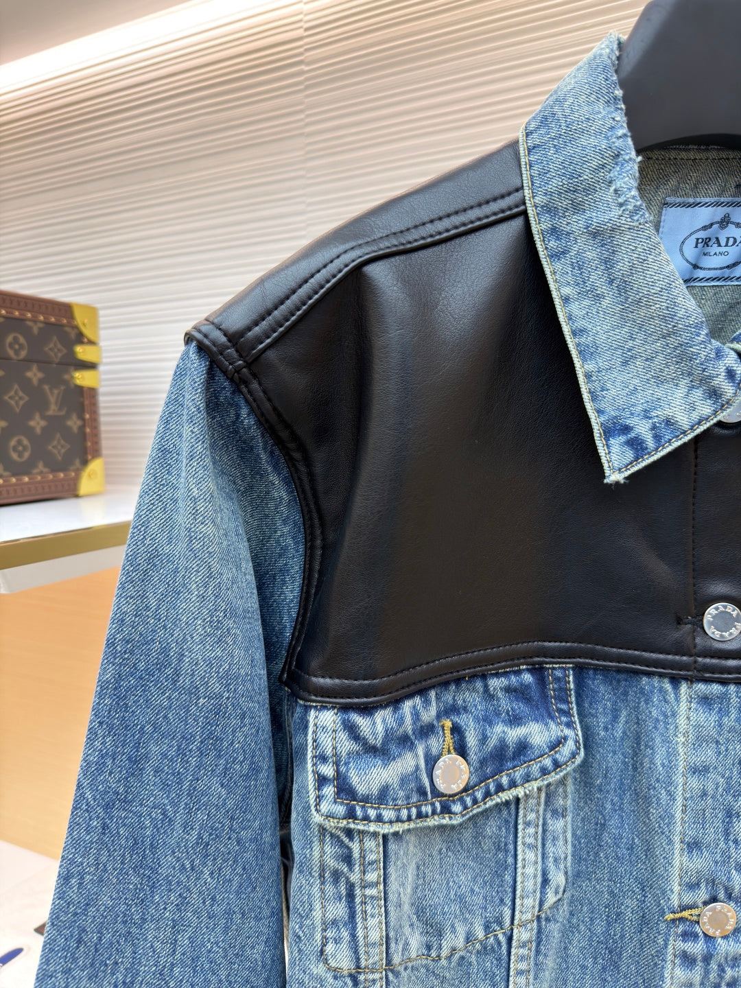 Prada Leather Denim Jacket