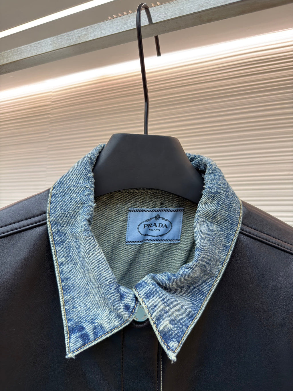 Prada Leather Denim Jacket