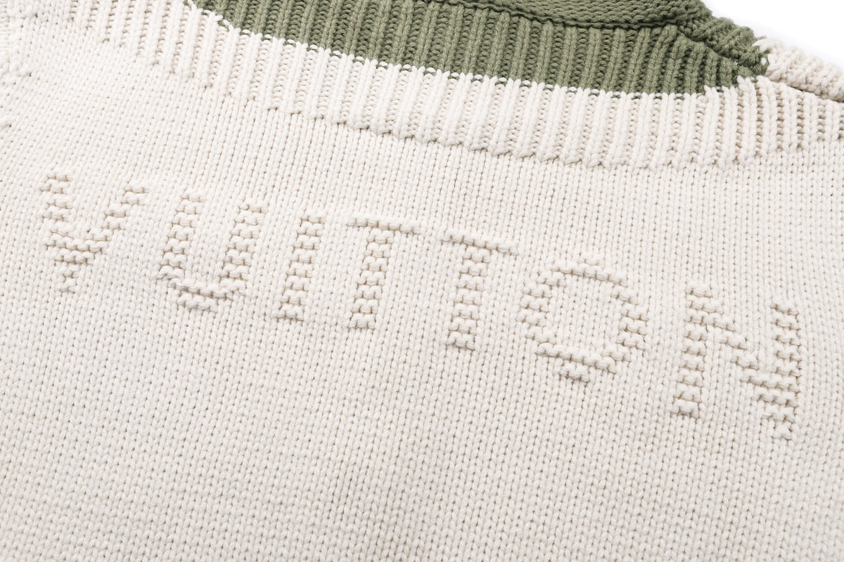 LV Leather Logo Intarsia Sweatshirt