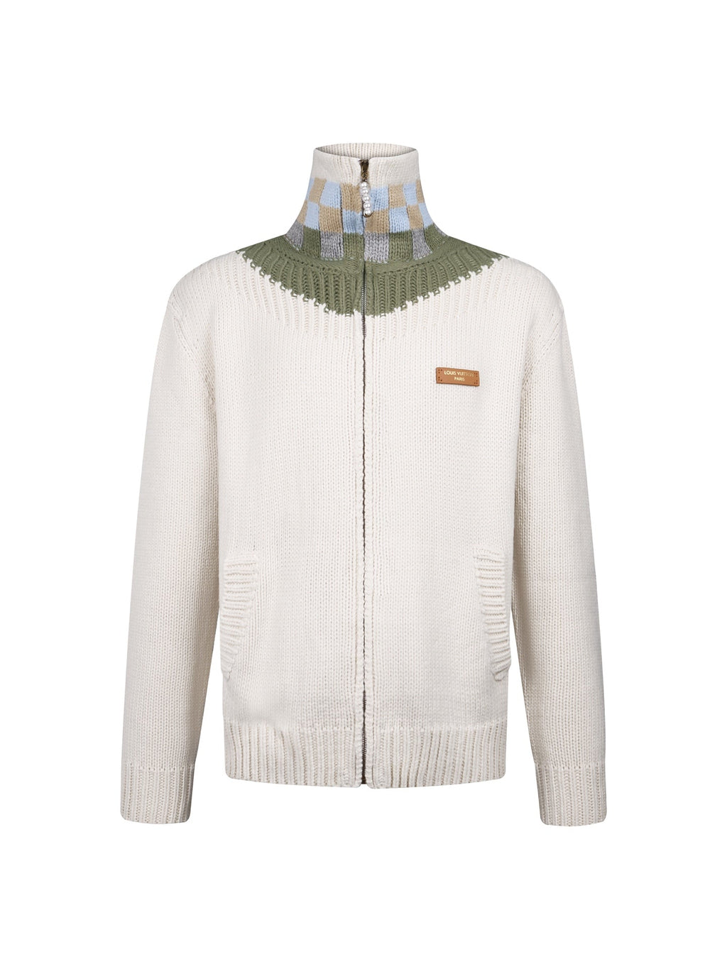 LV Leather Logo Intarsia Sweatshirt