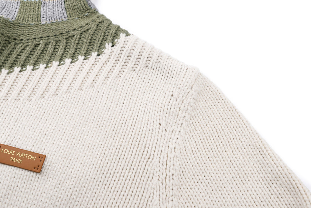 LV Leather Logo Intarsia Sweatshirt