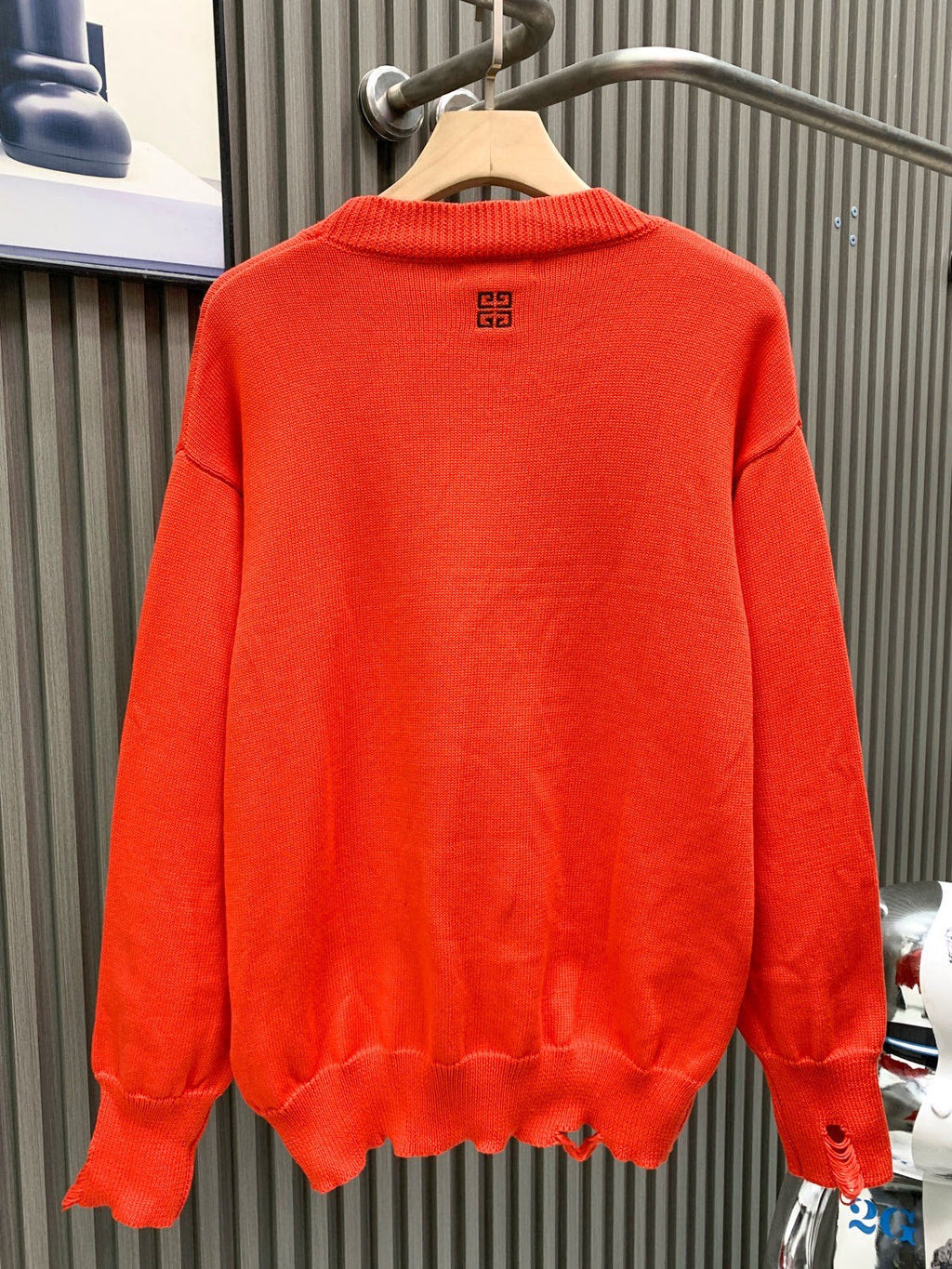Givenchy Terry Cloth Embroidered Crew Neck Sweater