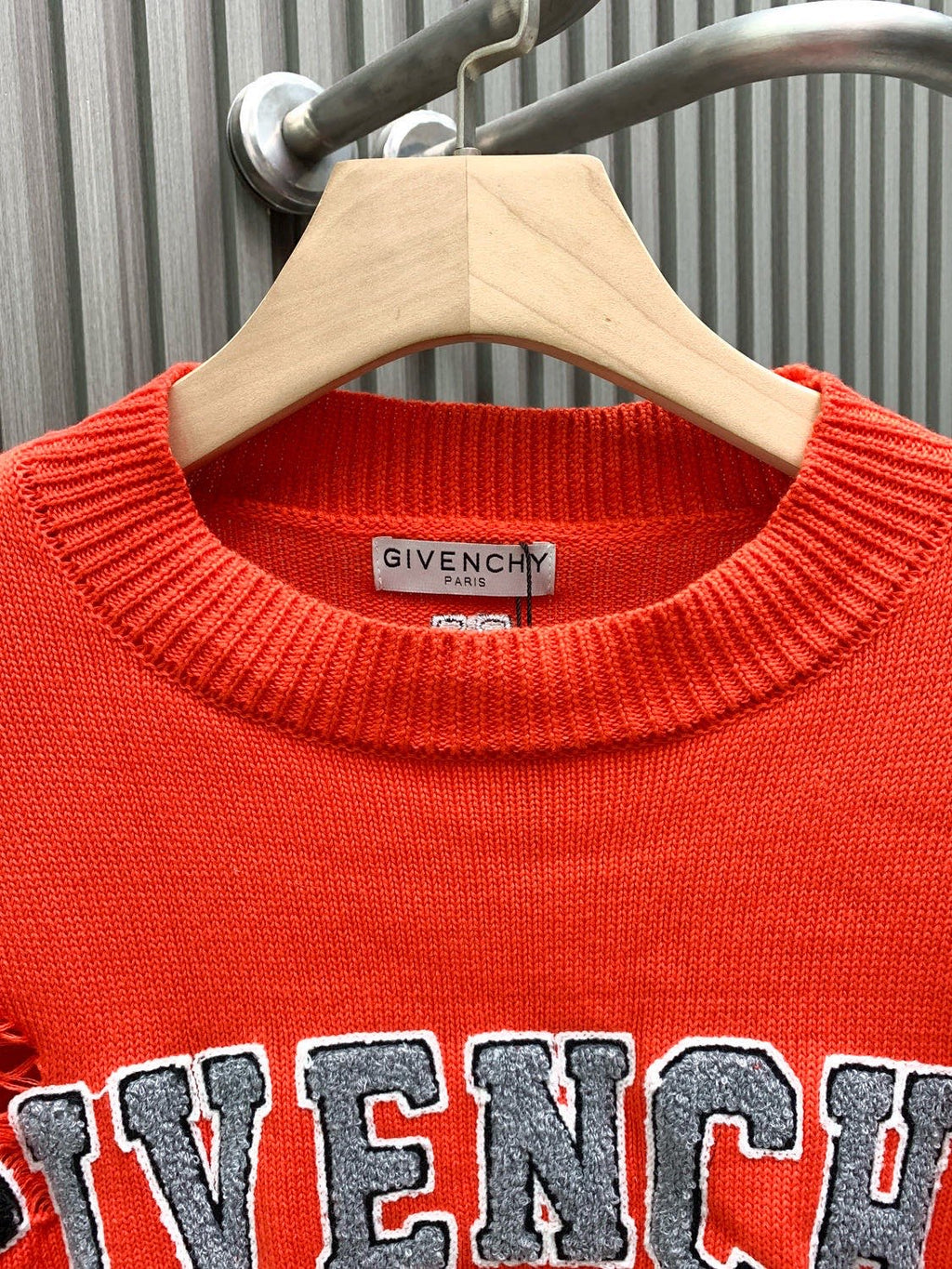 Givenchy Terry Cloth Embroidered Crew Neck Sweater