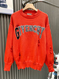 Givenchy Terry Cloth Embroidered Crew Neck Sweater