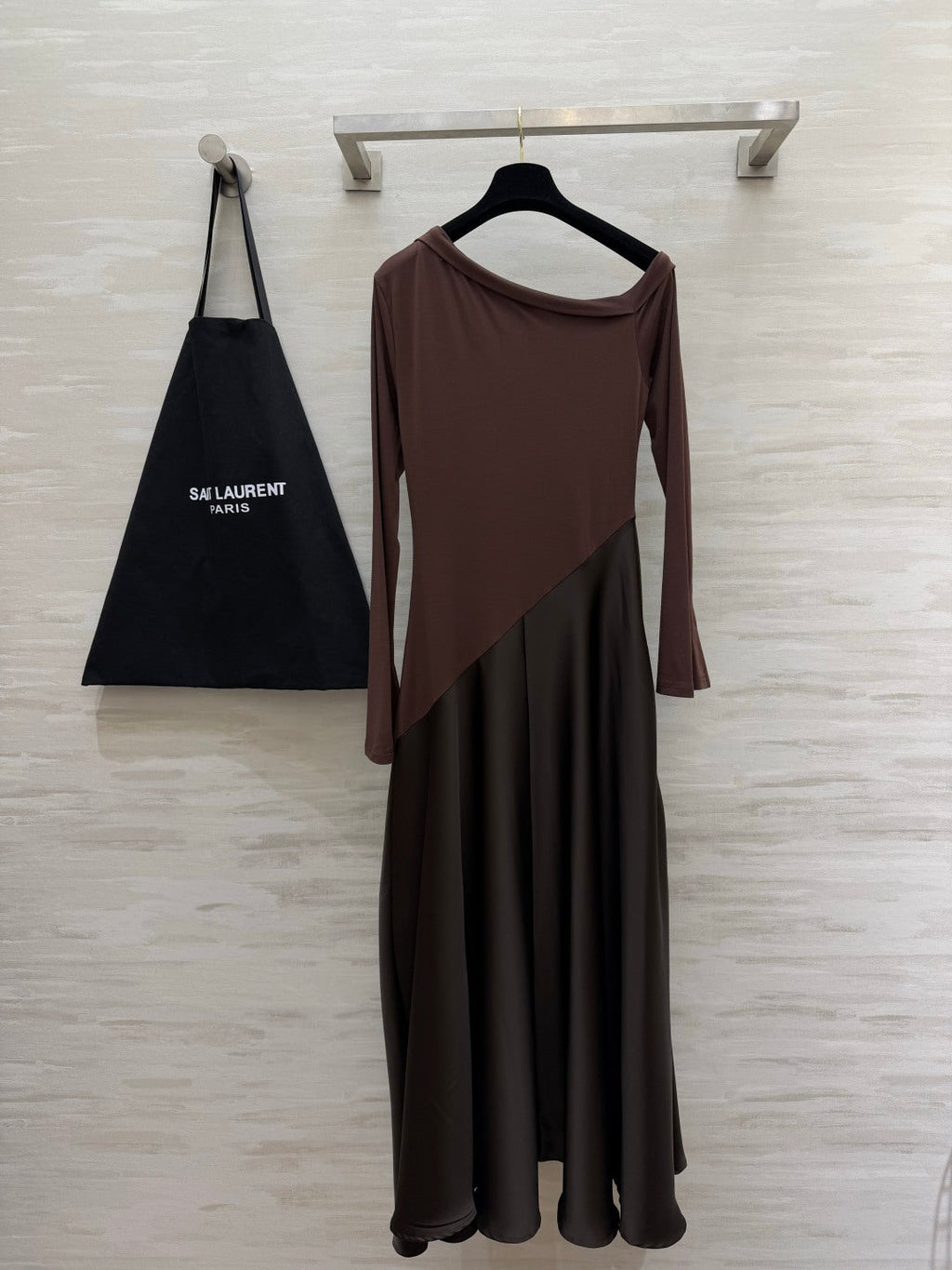 YSL Assymmetrical Neckline Long Dress - Women's