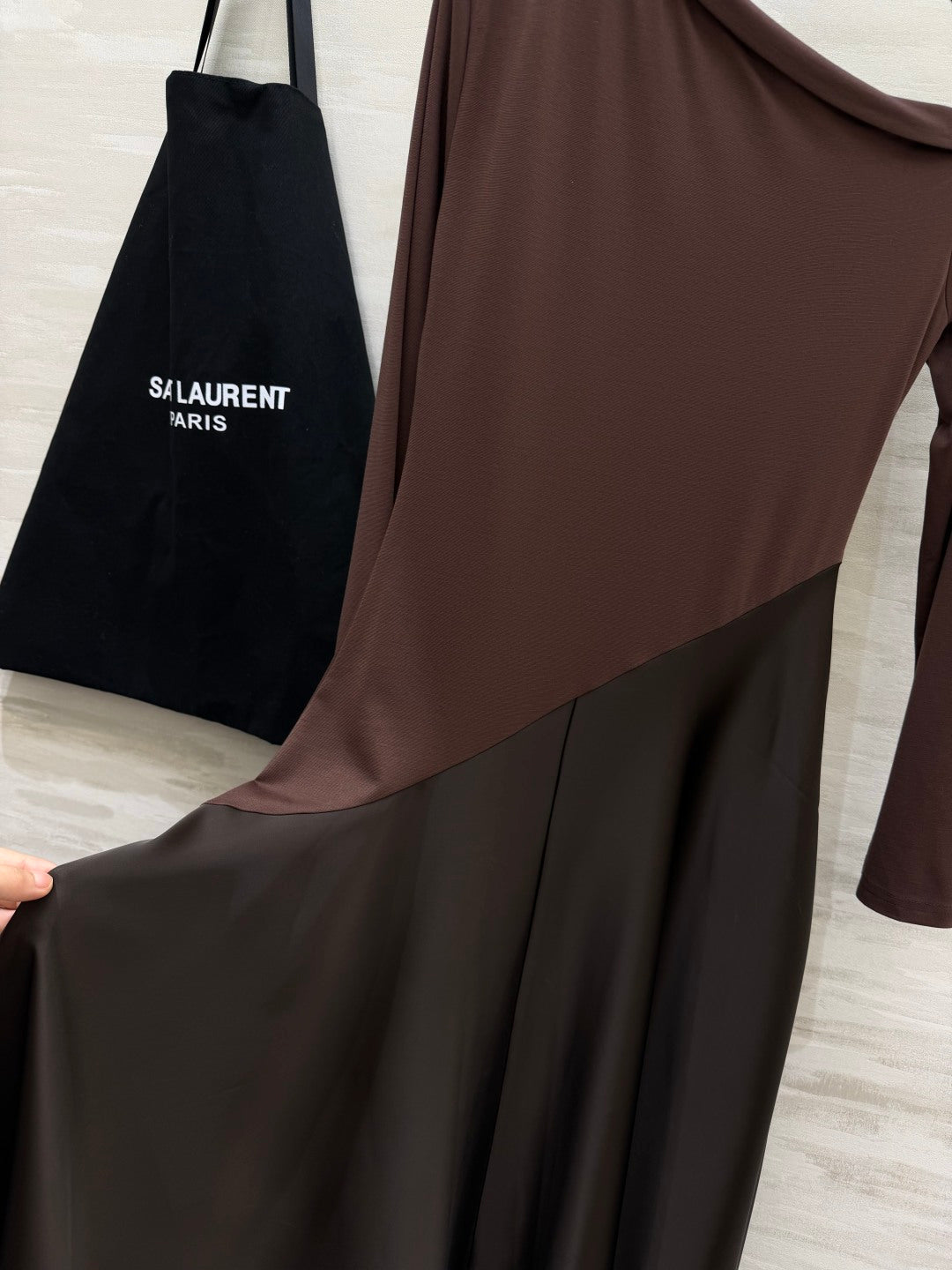 YSL Assymmetrical Neckline Long Dress - Women's