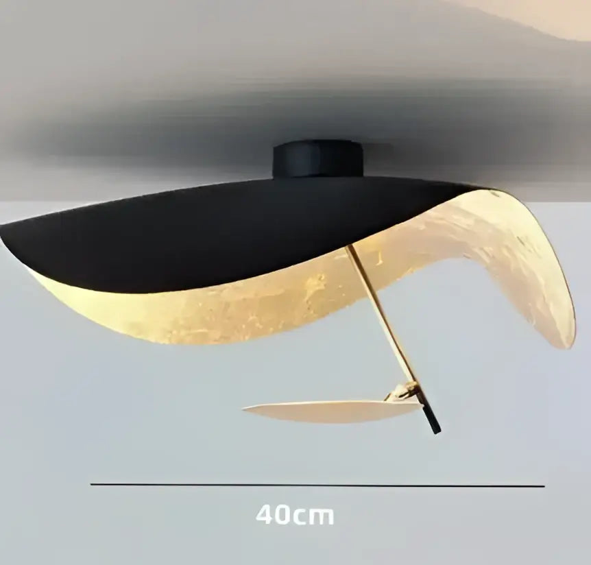 Industrial black & gold lotus leaf pendant light dining room