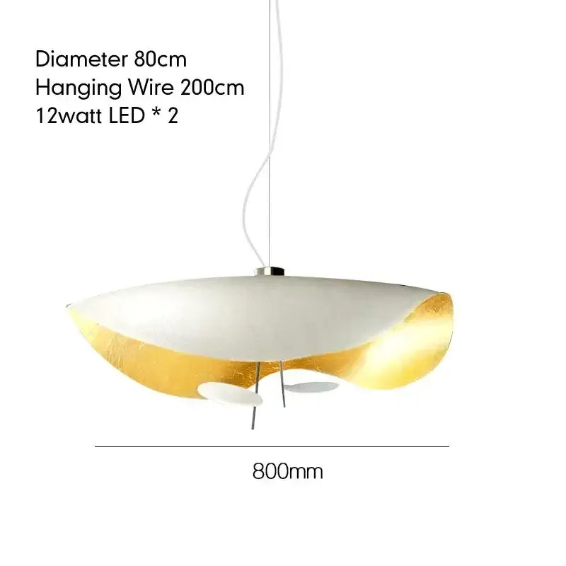 Industrial black & gold lotus leaf pendant light dining room