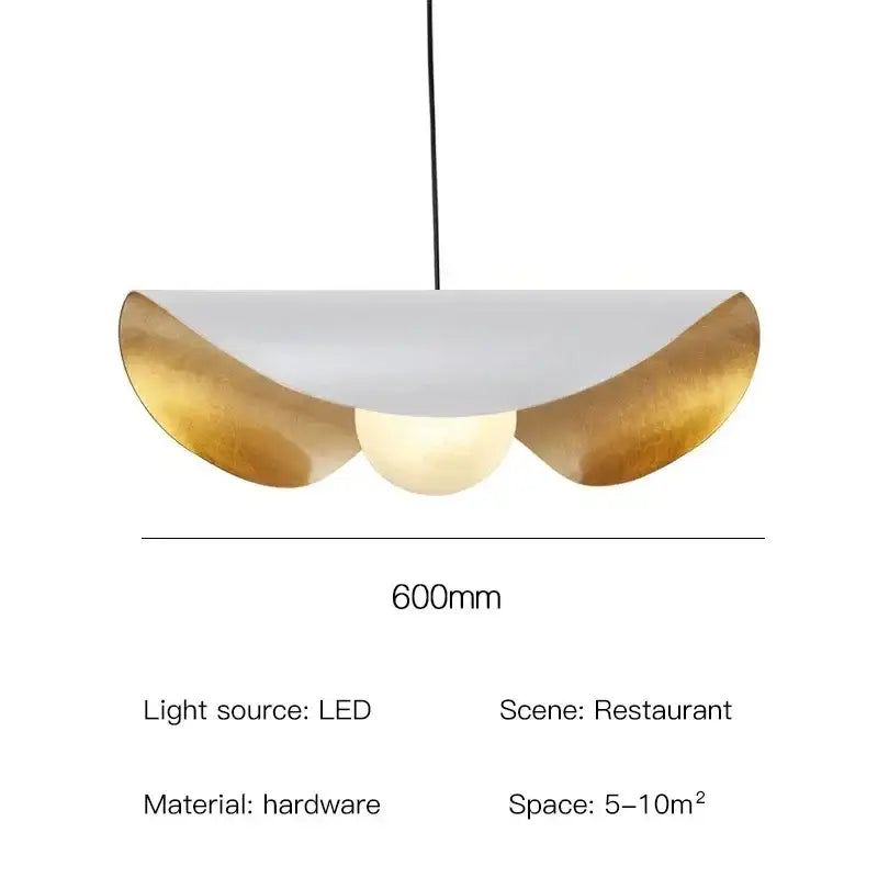 Industrial black & gold lotus leaf pendant light dining room