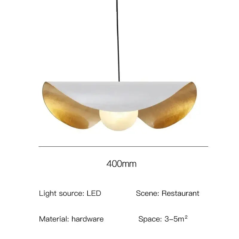 Industrial black & gold lotus leaf pendant light dining room