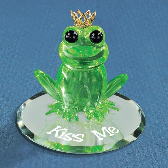 "Kiss Me" Frog Glass Figurine