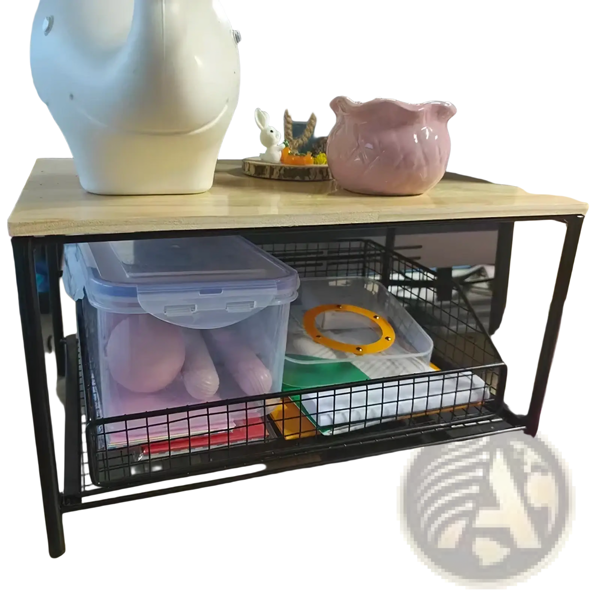 Kitchen Countertop Organizer with Pull-out Storage Basket