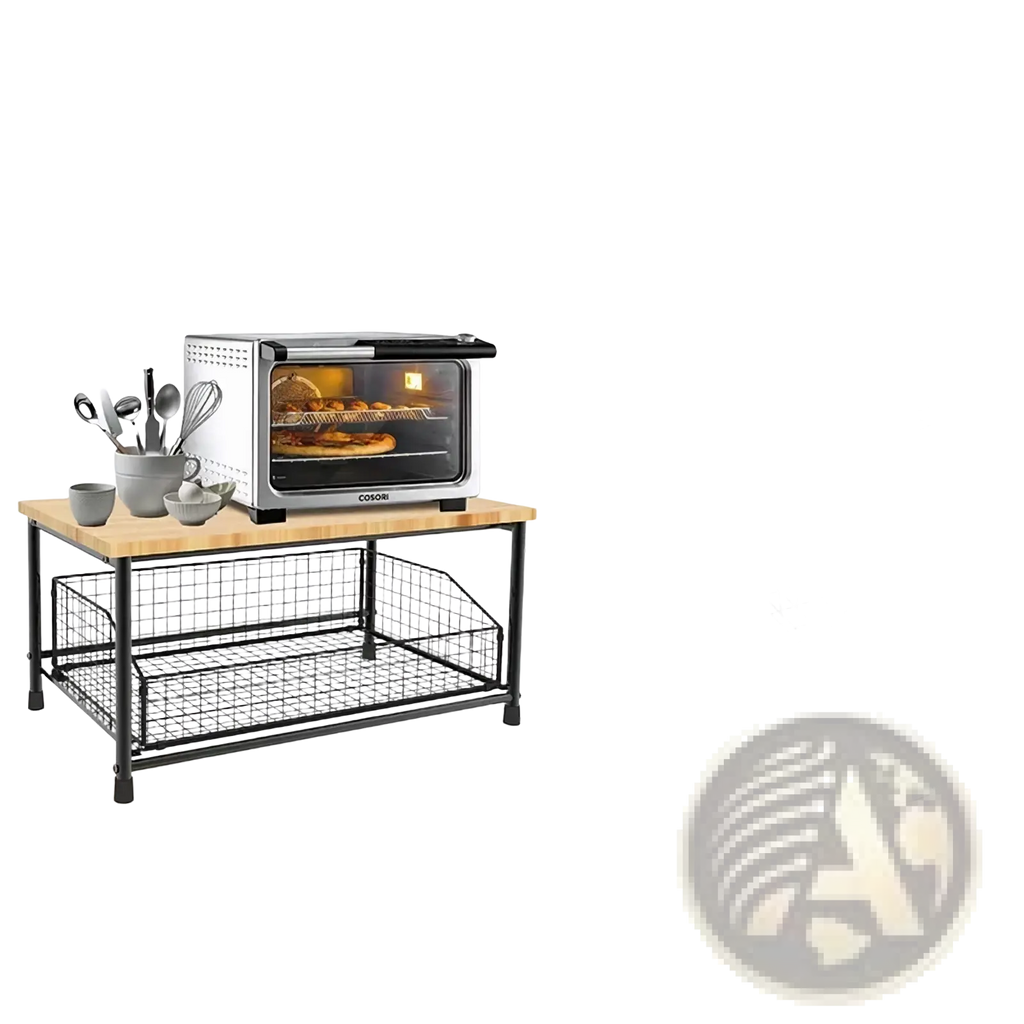 Kitchen Countertop Organizer with Pull-out Storage Basket
