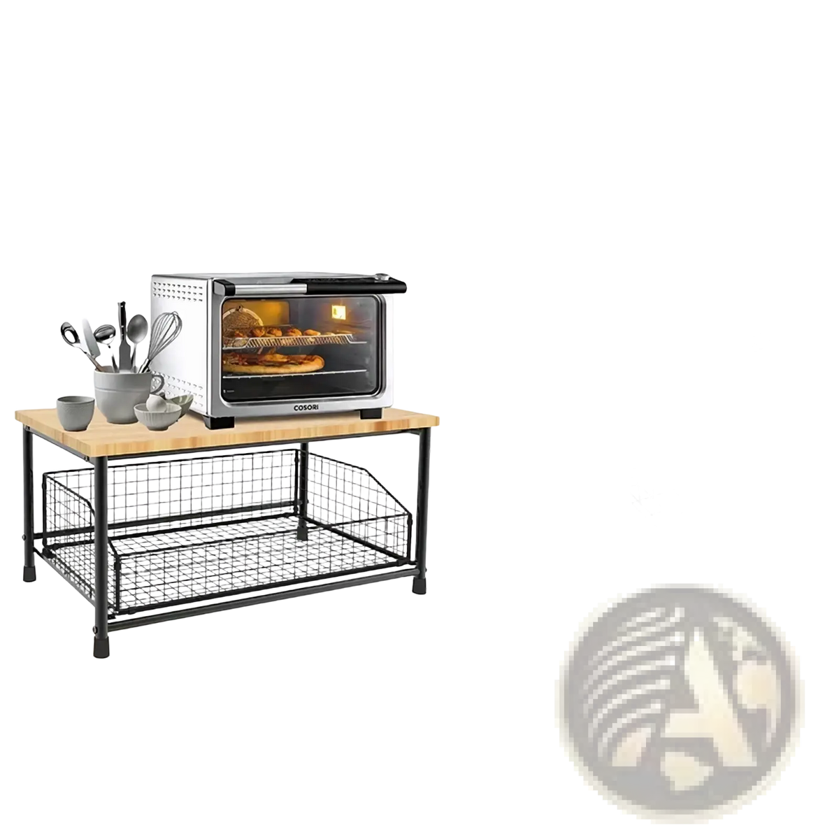 Kitchen Countertop Organizer with Pull-out Storage Basket
