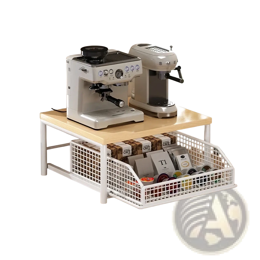 Kitchen Countertop Organizer with Pull-out Storage Basket