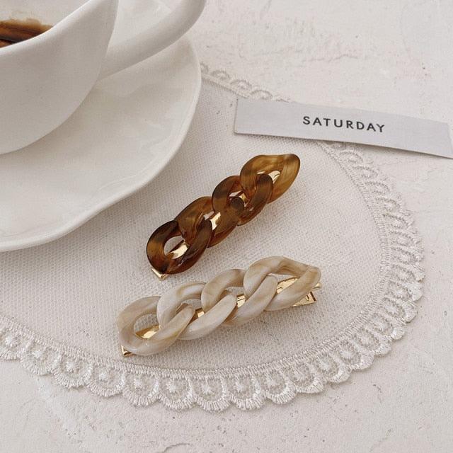 Korea Style Pearl Hair clip for Women Romantic Female Jewelry Chain Hairpin Accessories Hair Stick Barrettes  Hair Accessories for Party Wedding