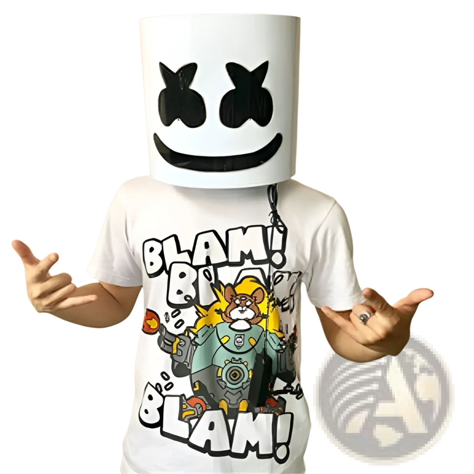 Led Marshmello Mask Glowing Neon Helmet for Kids