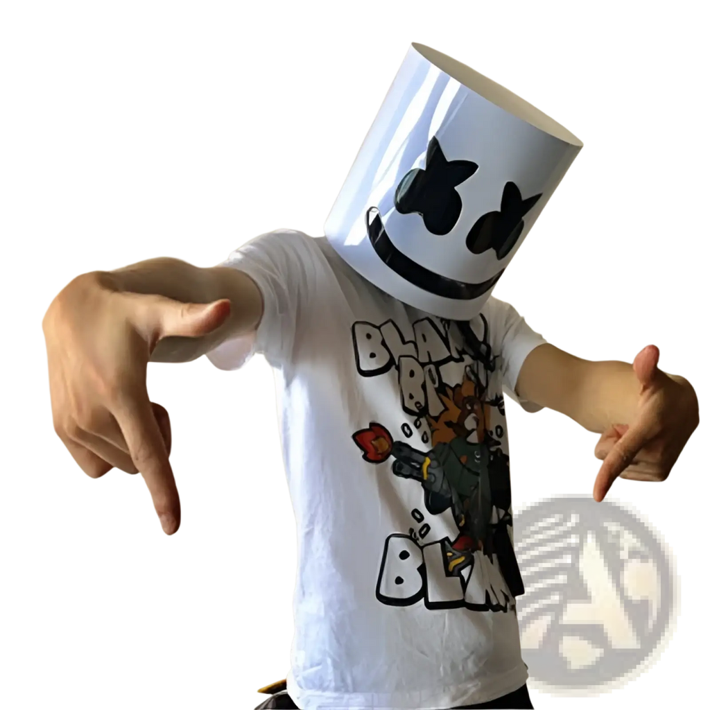 Led Marshmello Mask Glowing Neon Helmet for Kids