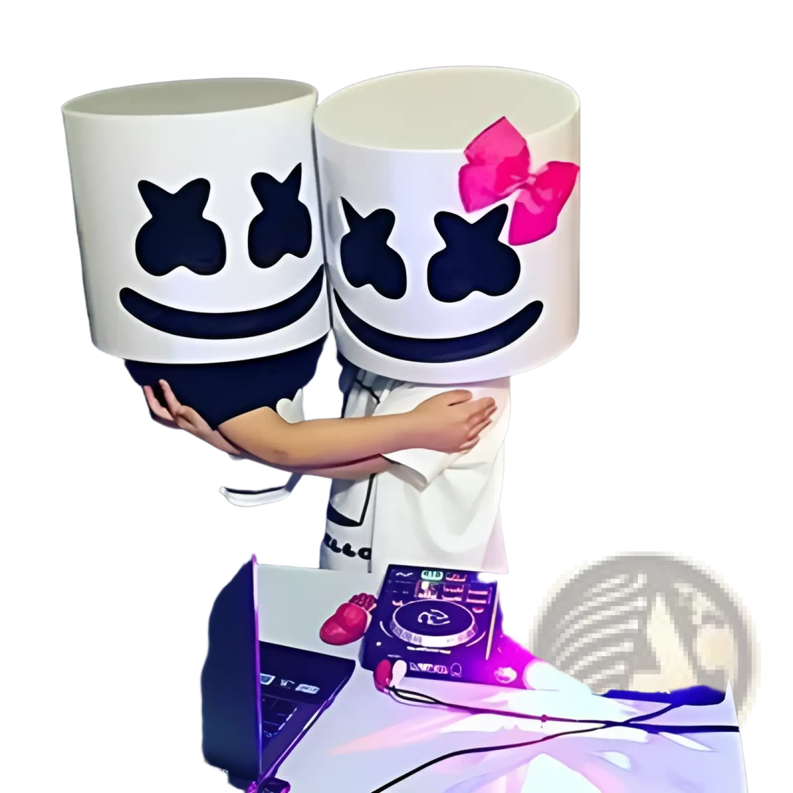 Led Marshmello Mask Glowing Neon Helmet for Kids