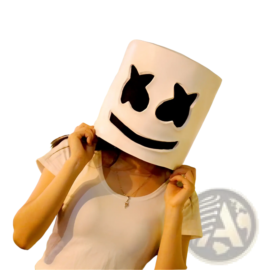 Led Marshmello Mask Glowing Neon Helmet for Kids