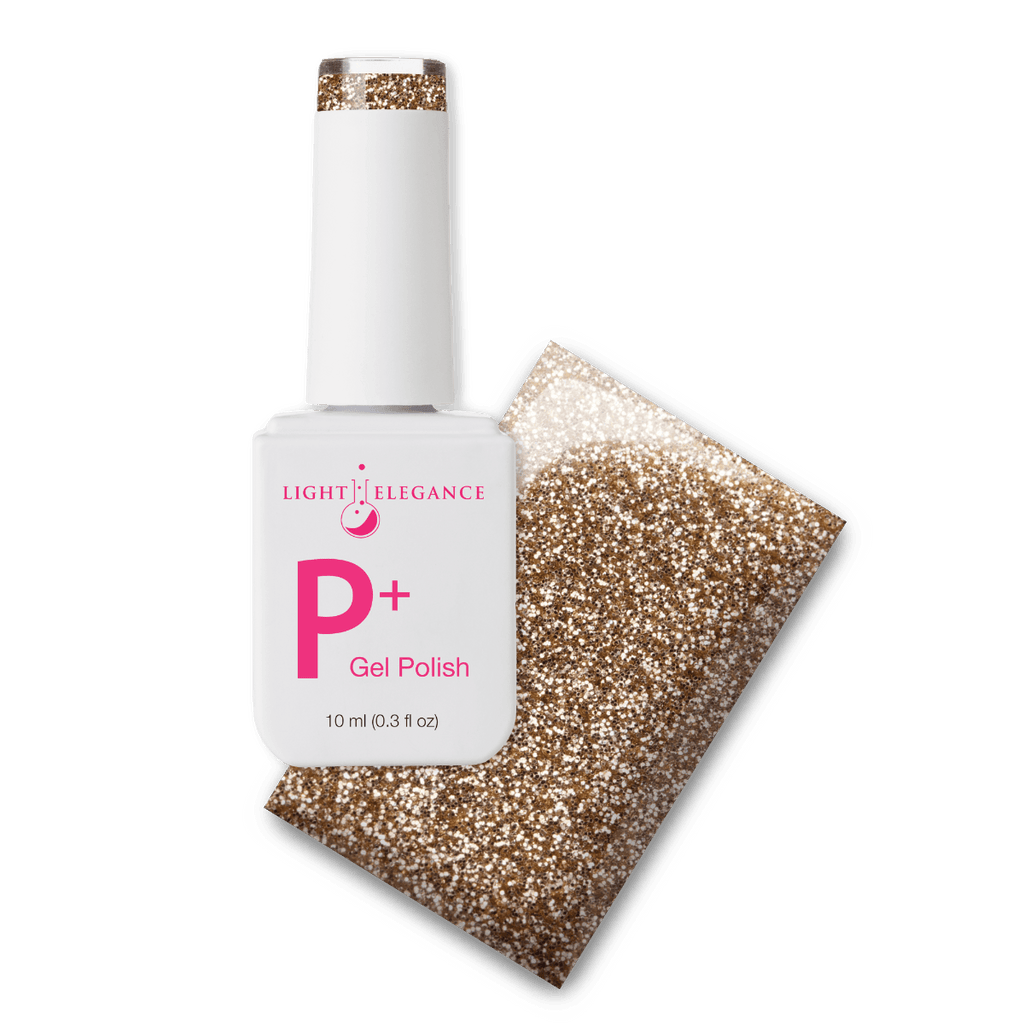 Light Elegance P+ Soak-Off Glitter Gel Polish - Gold
