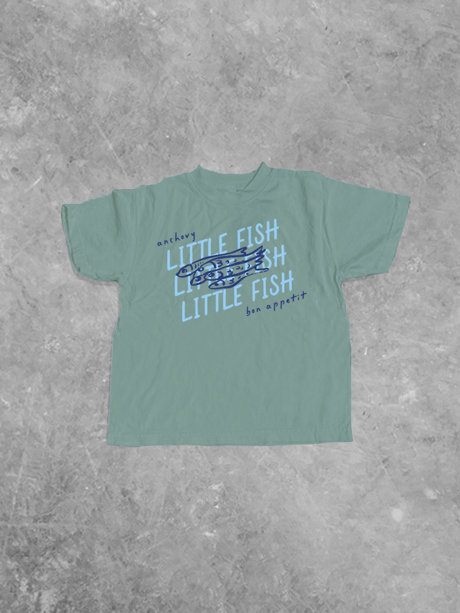* KIDS * Anchovy Little Fish, Summer Kids Boxy T-Shirt