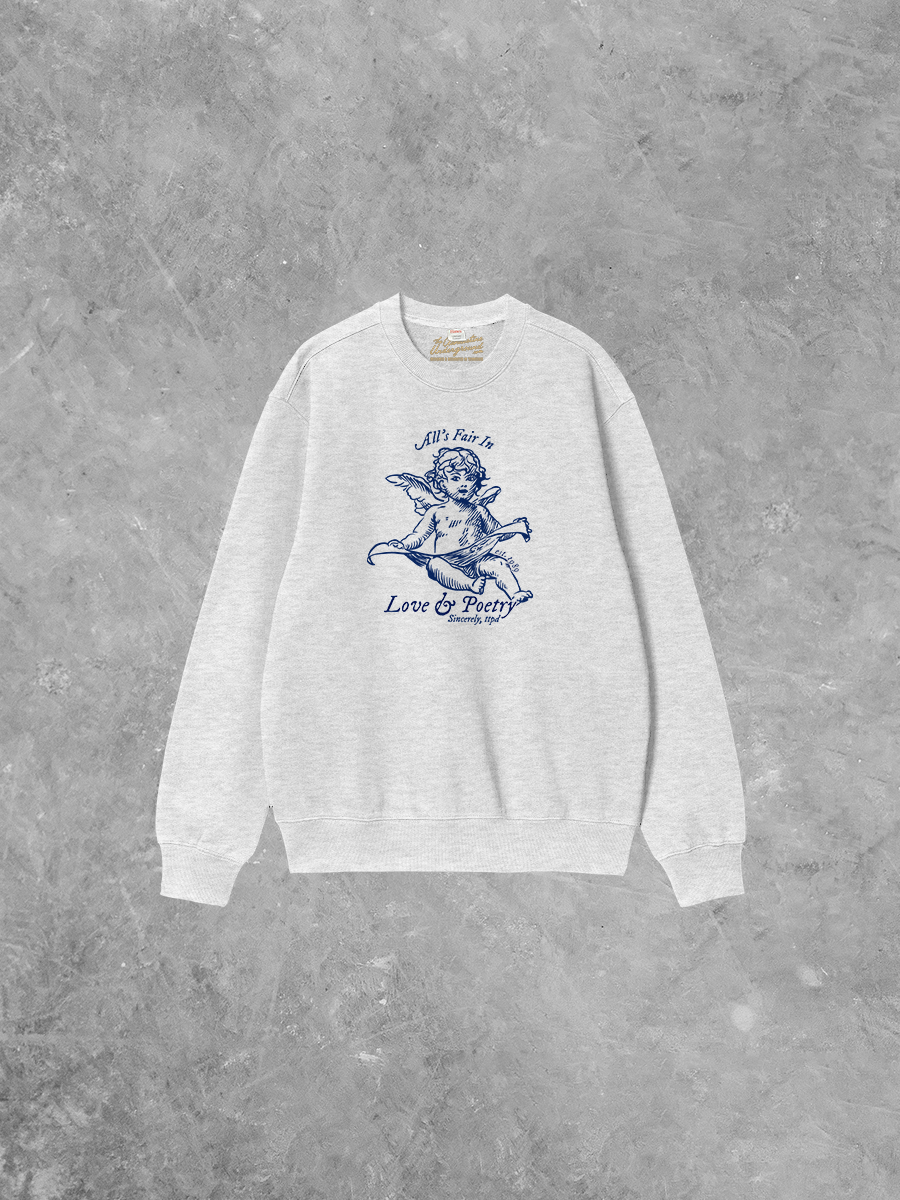 Underground Original Design: All's Fair in Love & Poetry Boxy Cotton Sweatshirt