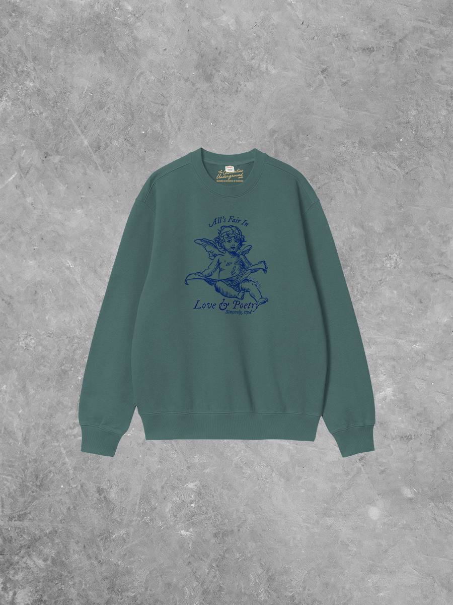 Underground Original Design: All's Fair in Love & Poetry Boxy Cotton Sweatshirt