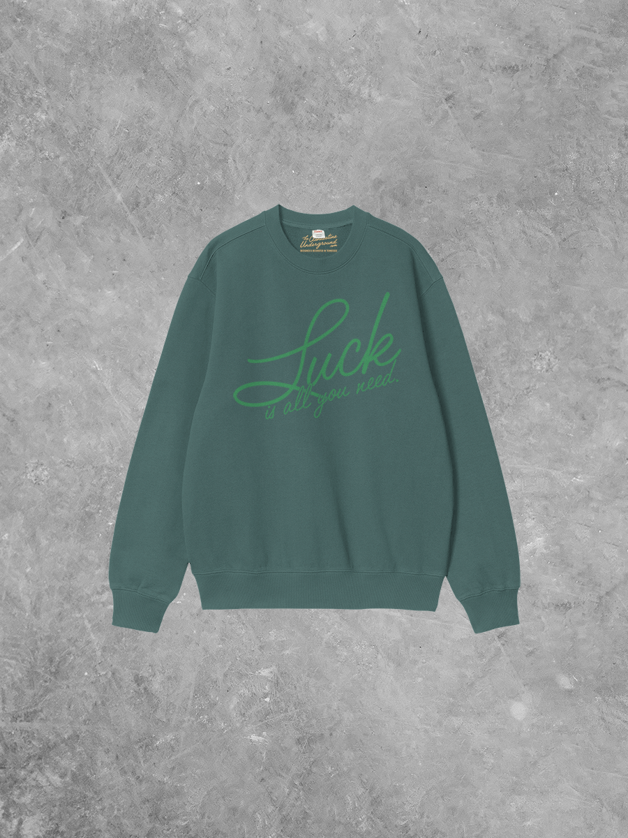 Underground Original Design: Luck Is All You Need Boxy Cotton Sweatshirt
