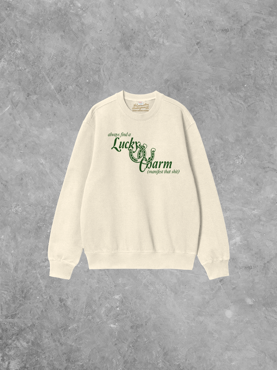 Underground Original Design: Find Your Lucky Charm, St. Patty's Boxy Cotton Sweatshirt