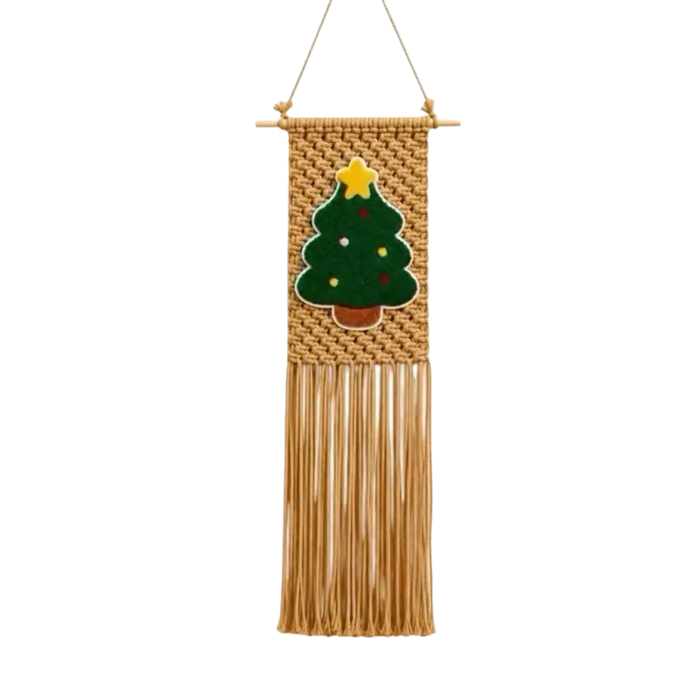 Macrame Christmas Wall Hanging Tapestry