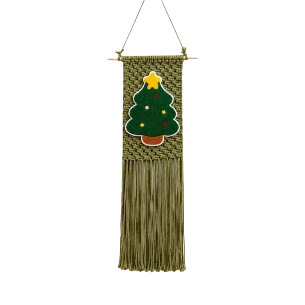 Macrame Christmas Wall Hanging Tapestry