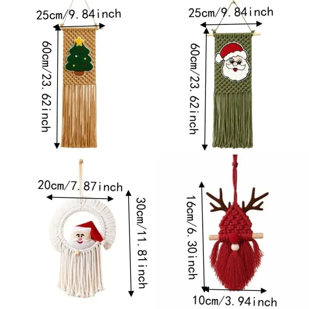 Macrame Christmas Wall Hanging Tapestry