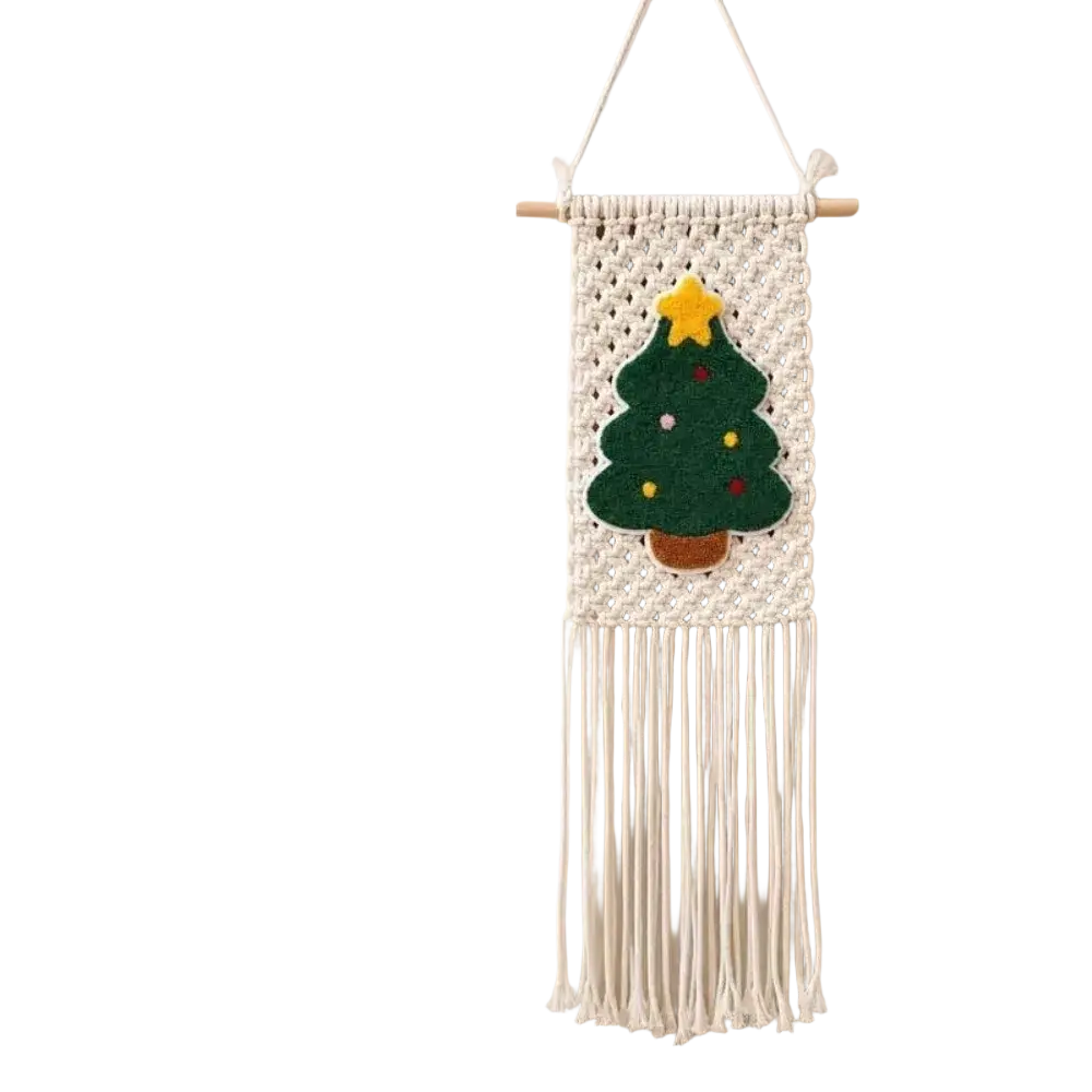 Macrame Christmas Wall Hanging Tapestry