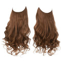 Premium Synthetic Invisible Wire Hair Extensions – Long Wavy Synthetic Hairpiece for Women, No Clips