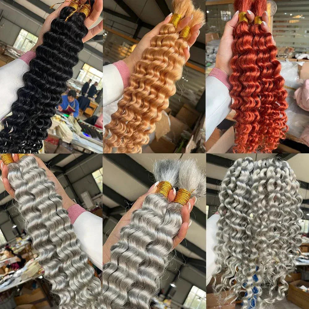 Human Hair 20" Braiding Bundle - Deep Wave Highlight P4/27 for Gorgeous Styles
