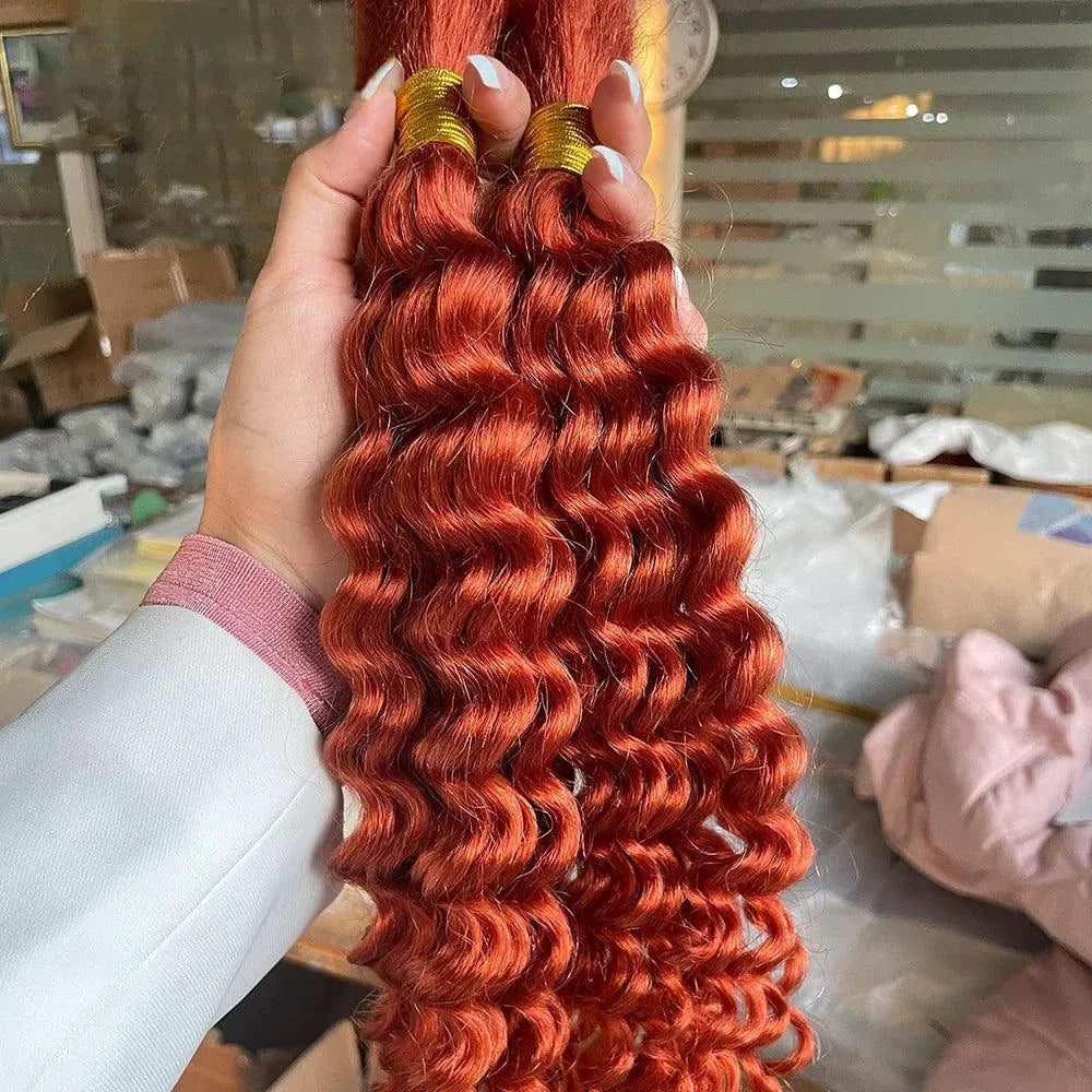 Human Hair 20" Braiding Bundle - Deep Wave Highlight P4/27 for Gorgeous Styles